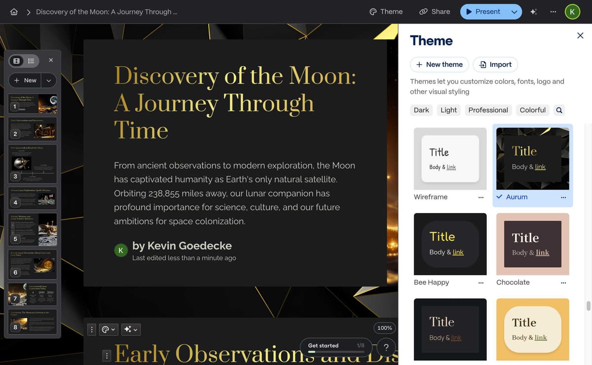 Gamma Theme Selection