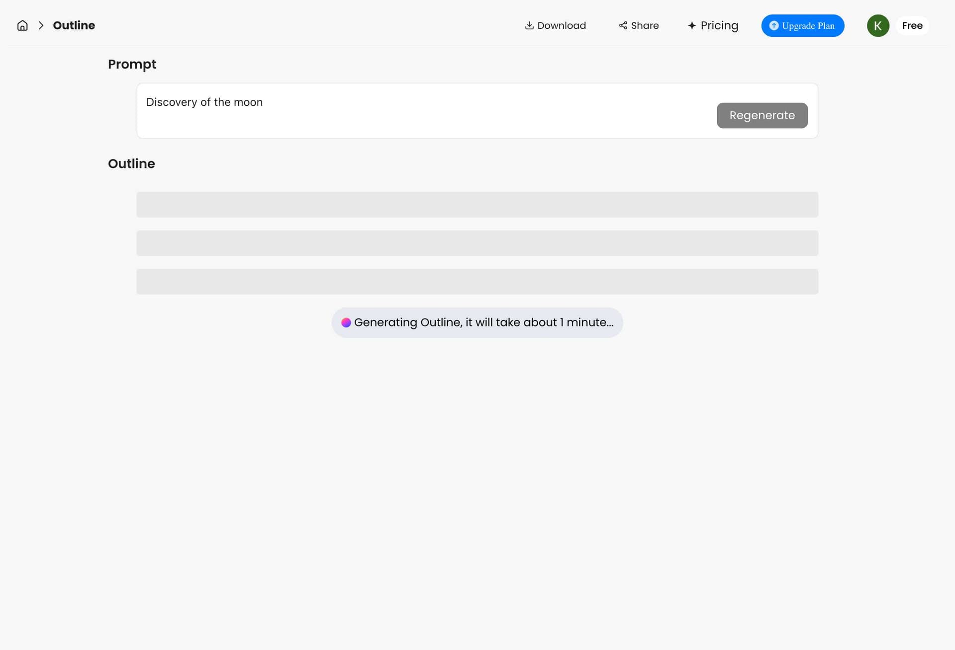 PopAI generating presentation outline