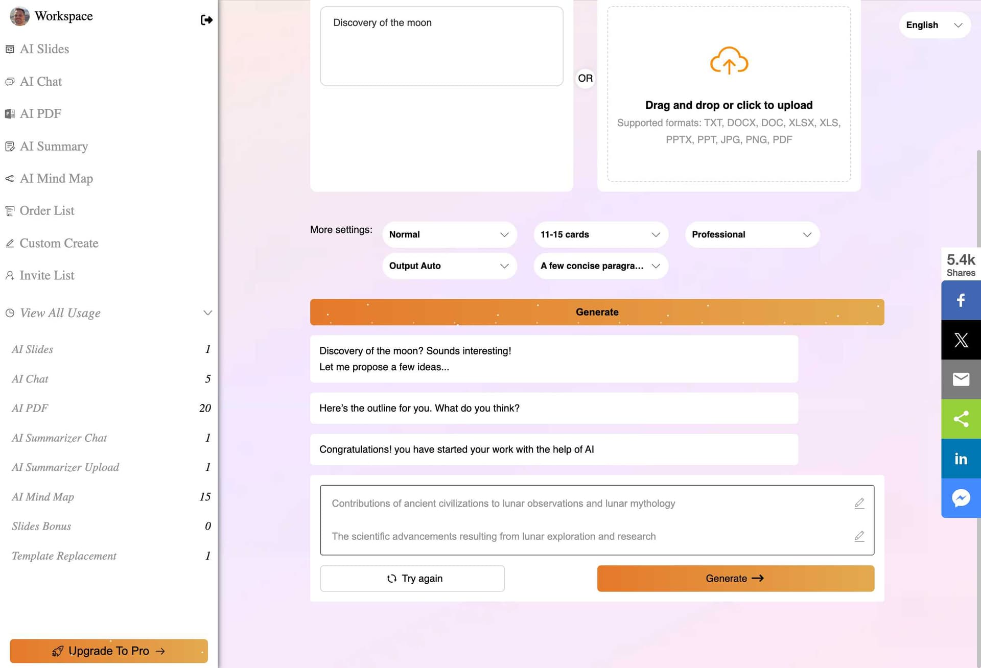 AutoPPT generated presentation outline