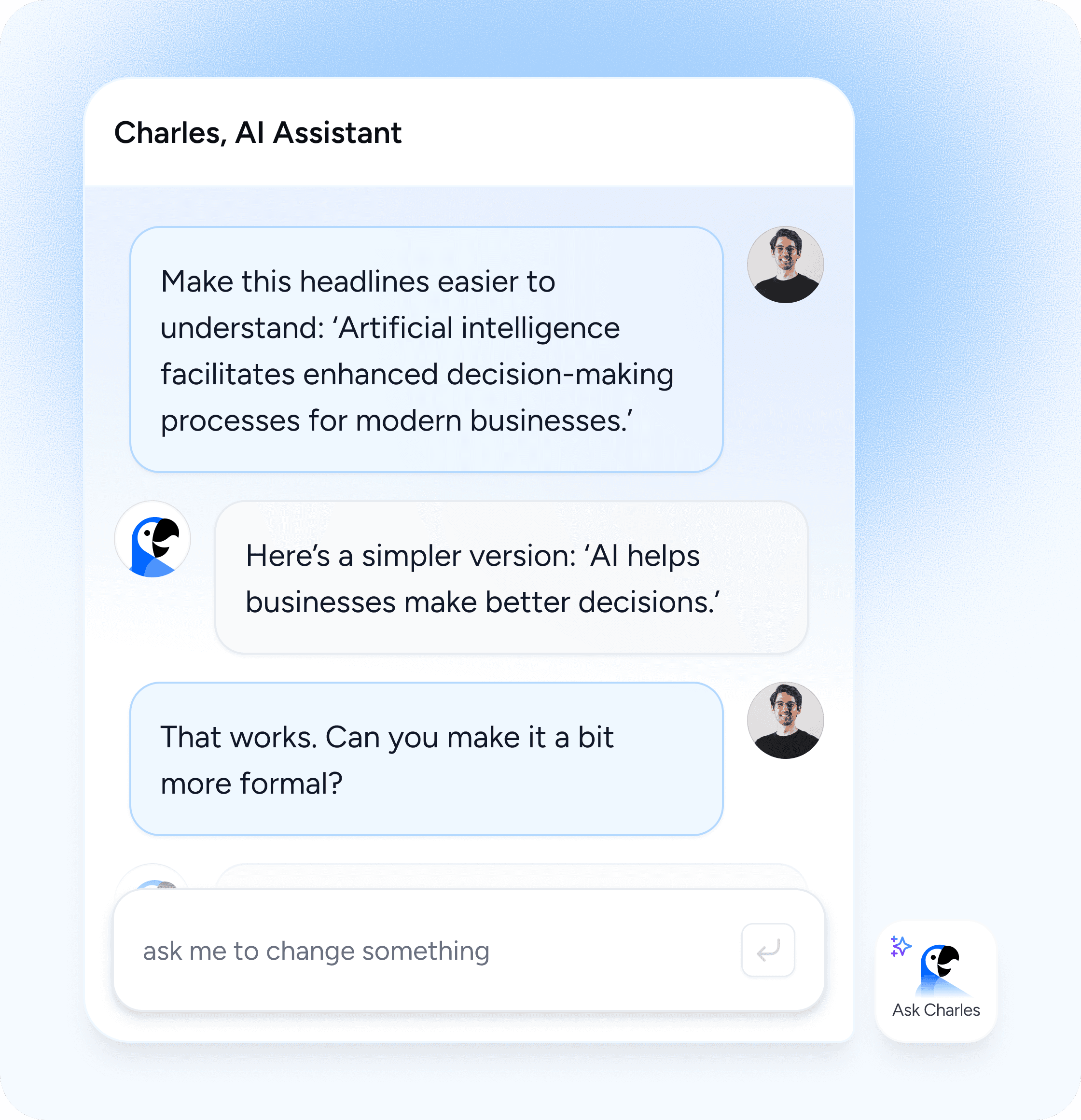 AI assistant for fast editing