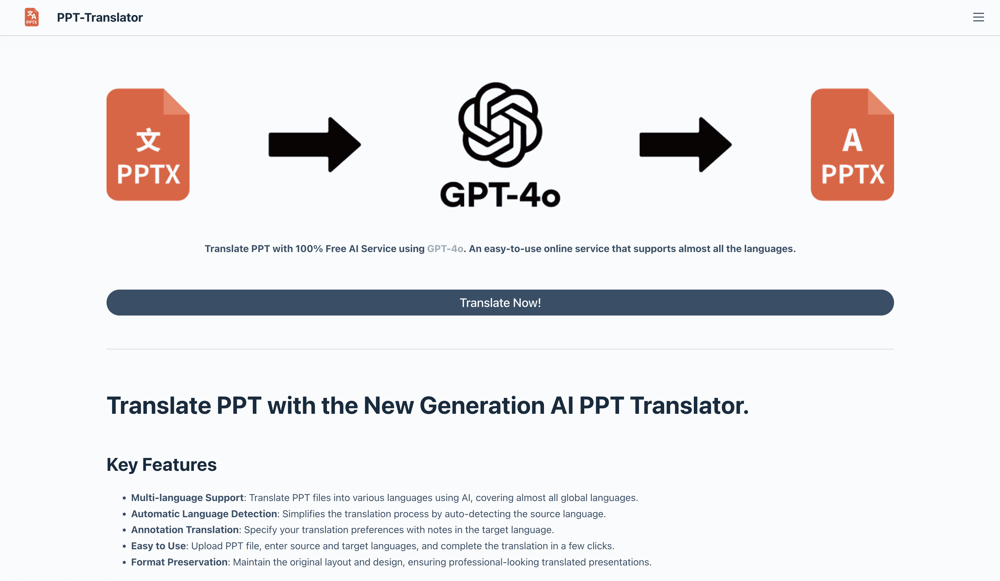 PPT-Translator Interface