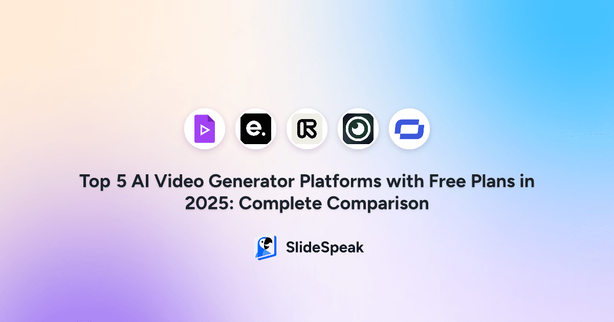 Top 5 AI Video Generator Platforms with Free Plans in 2025: Complete Comparison