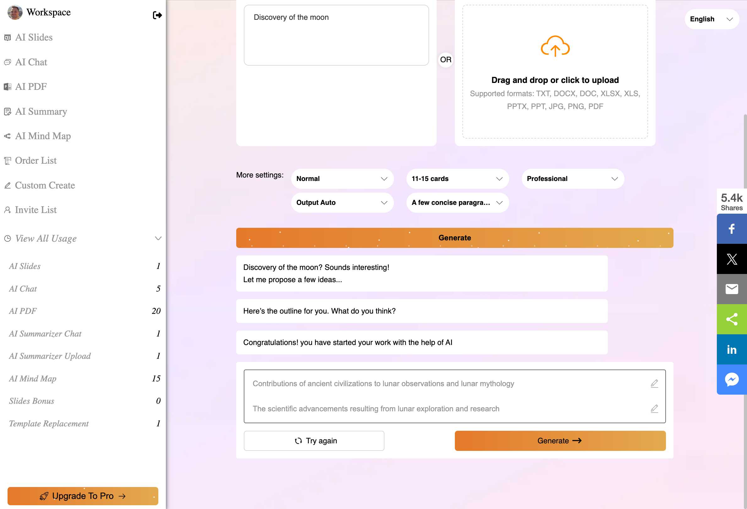 AutoPPT generated presentation outline