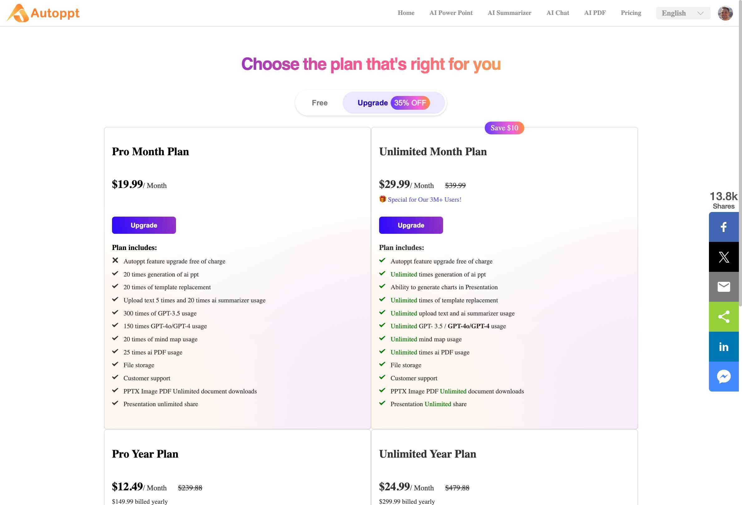 AutoPPT Pricing Information