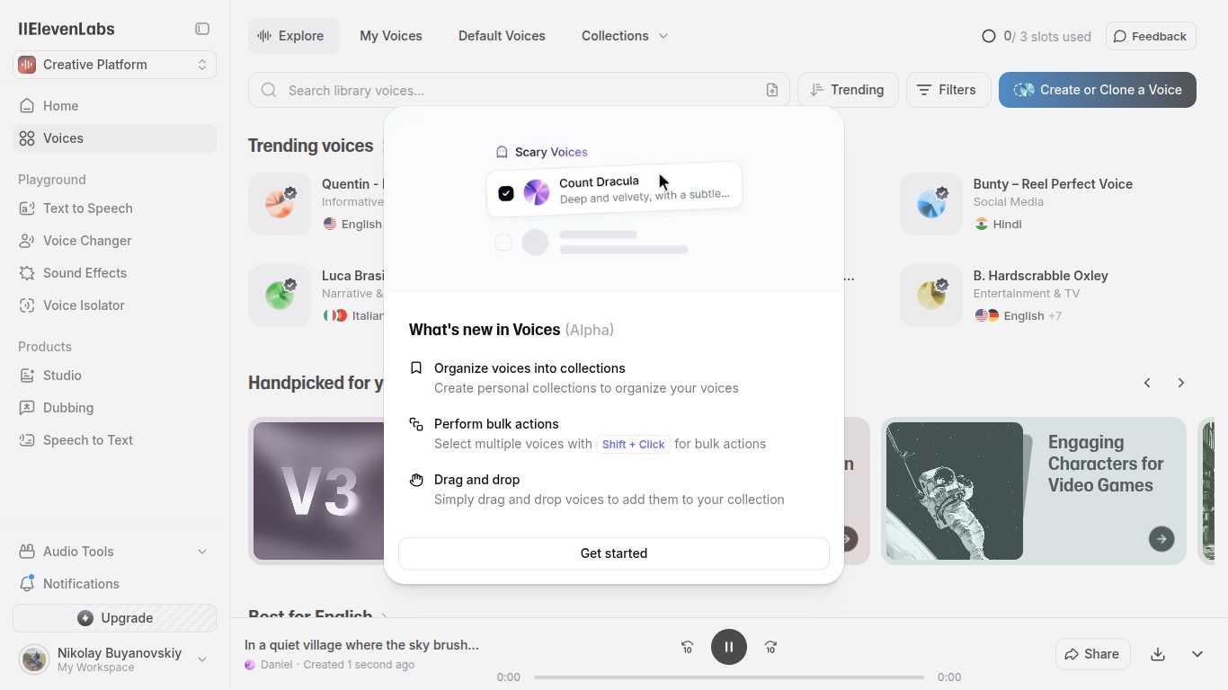 ElevenLabs Voice Library