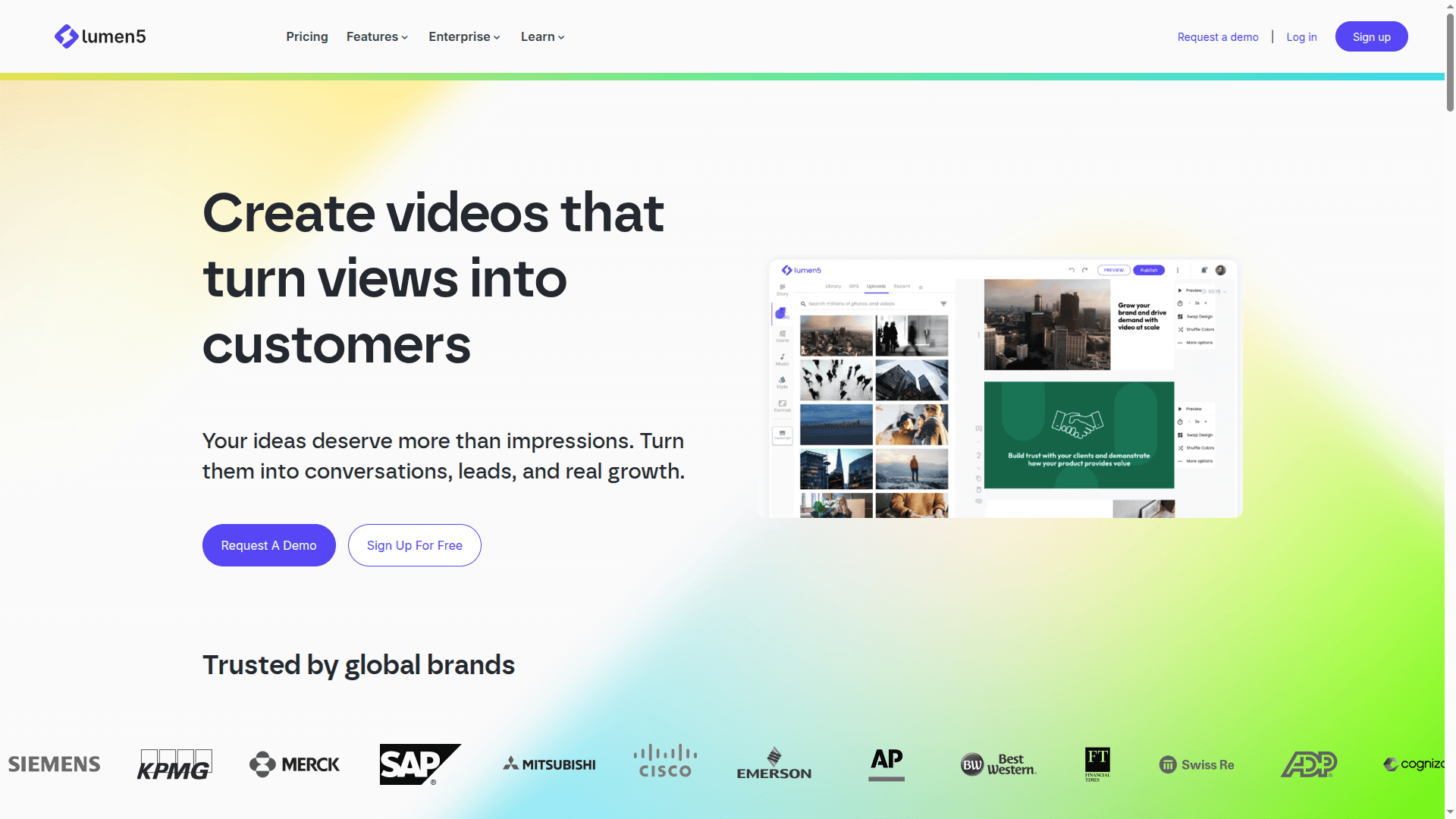 Lumen5 Homepage