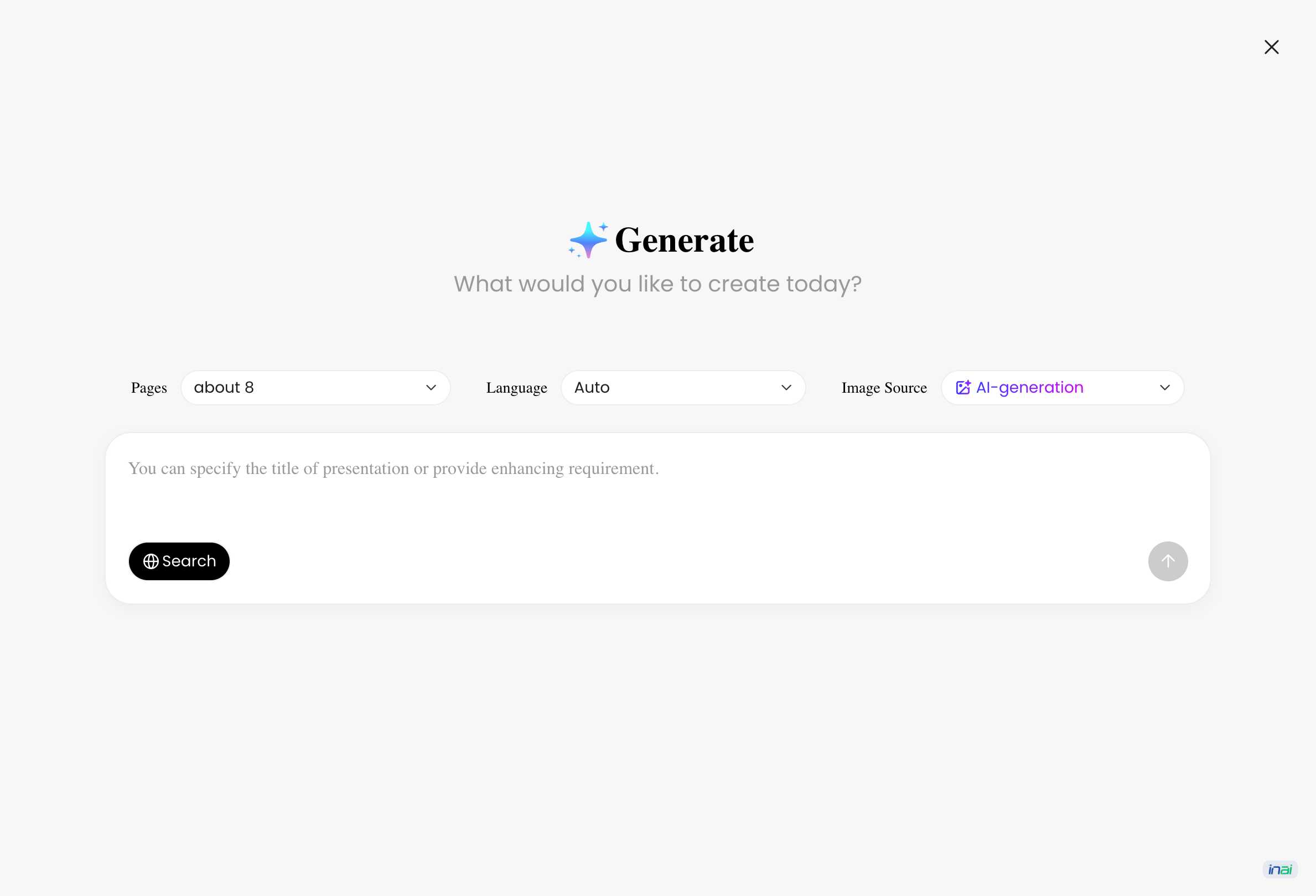 PopAI presentation generation interface