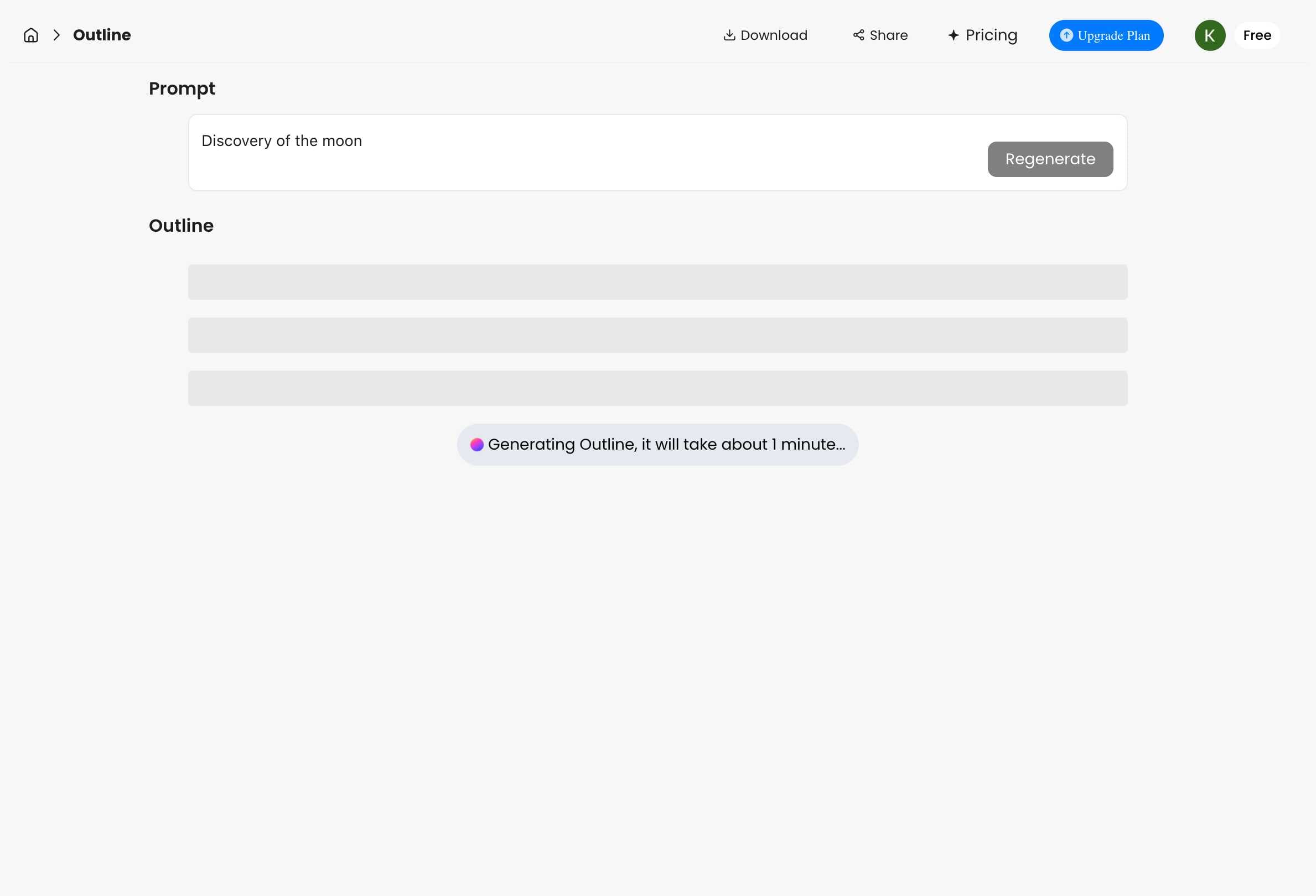 PopAI generating presentation outline