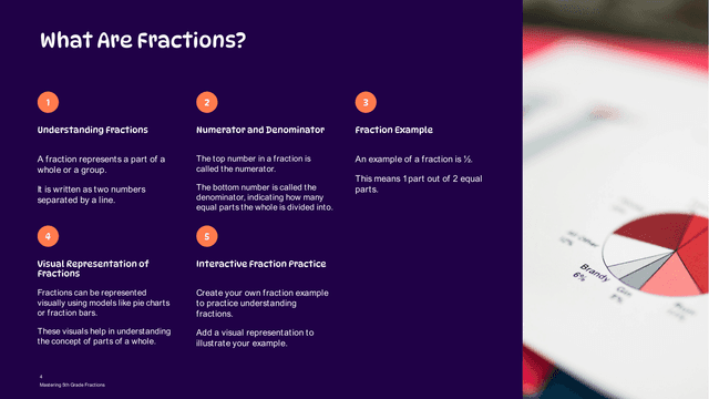 5th Grade Fractions: Intro & Practice template slide 4 preview