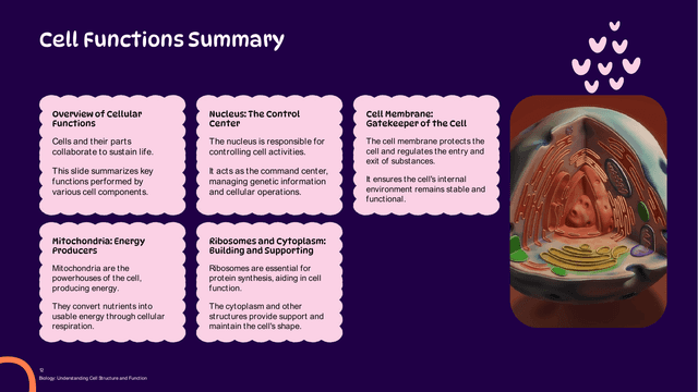 Biology: The Cell Structure (Grade 7) template slide 12 preview