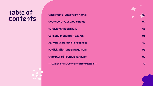 Classroom Rules & Expectations template slide 2 preview