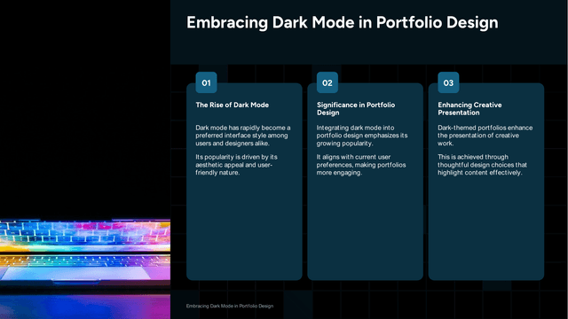 Dark Mode Portfolio template slide 3 preview