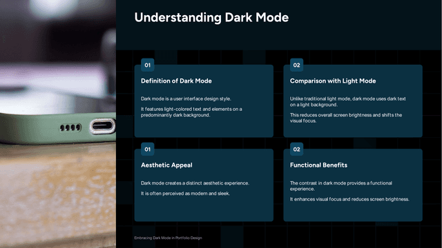 Dark Mode Portfolio template slide 4 preview