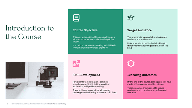 Educational Course Slides template slide 3 preview