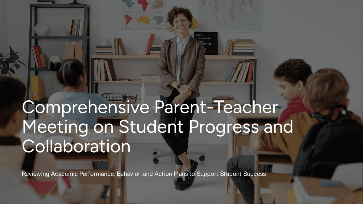 Parent Teacher Meeting Summary PowerPoint Template Preview - Education Presentation Design
