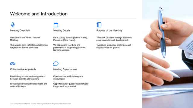 Parent Teacher Meeting Summary template slide 3 preview