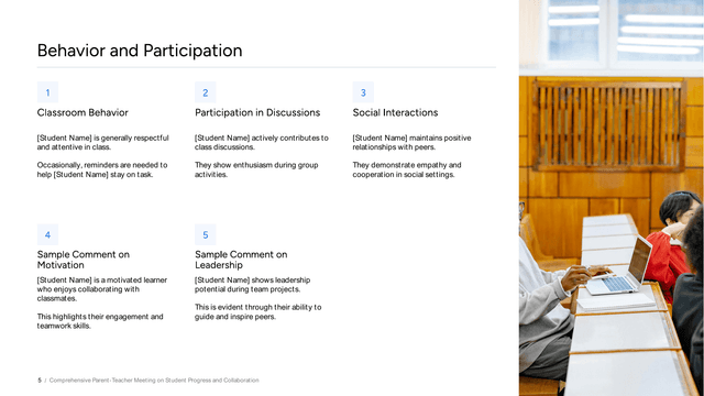 Parent Teacher Meeting Summary template slide 5 preview