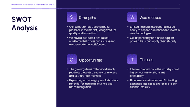 Elegant Lavender Gradient SWOT Template Layout template slide 1 preview