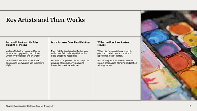 Art Class: Exploring Abstract Expressionism (High School) template slide 6 preview