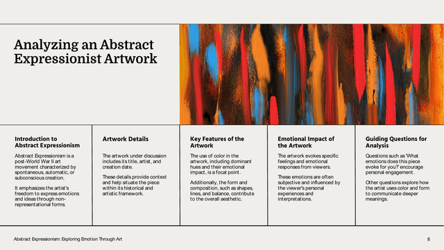 Art Class: Exploring Abstract Expressionism (High School) template slide 8 preview