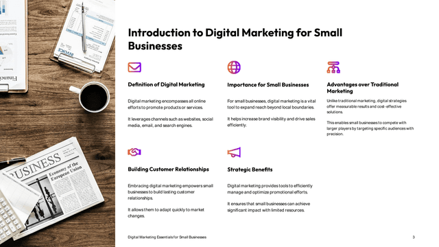 Digital Marketing Strategy for Small Businesses template slide 3 preview