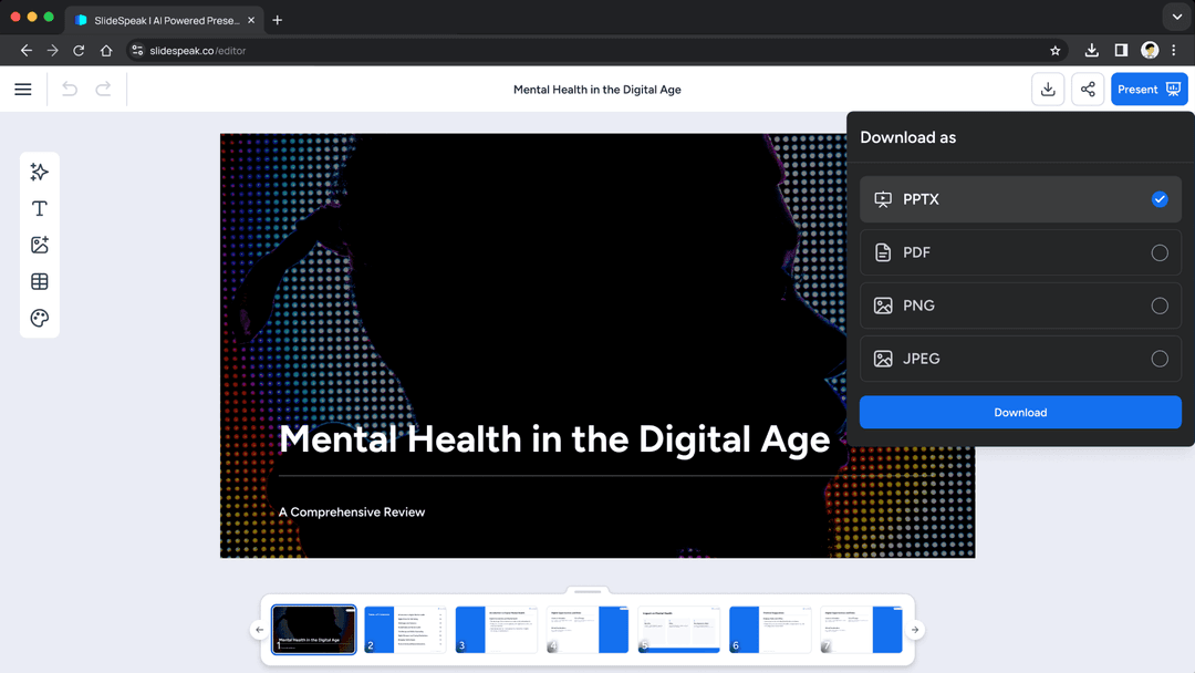 Edit the presentation