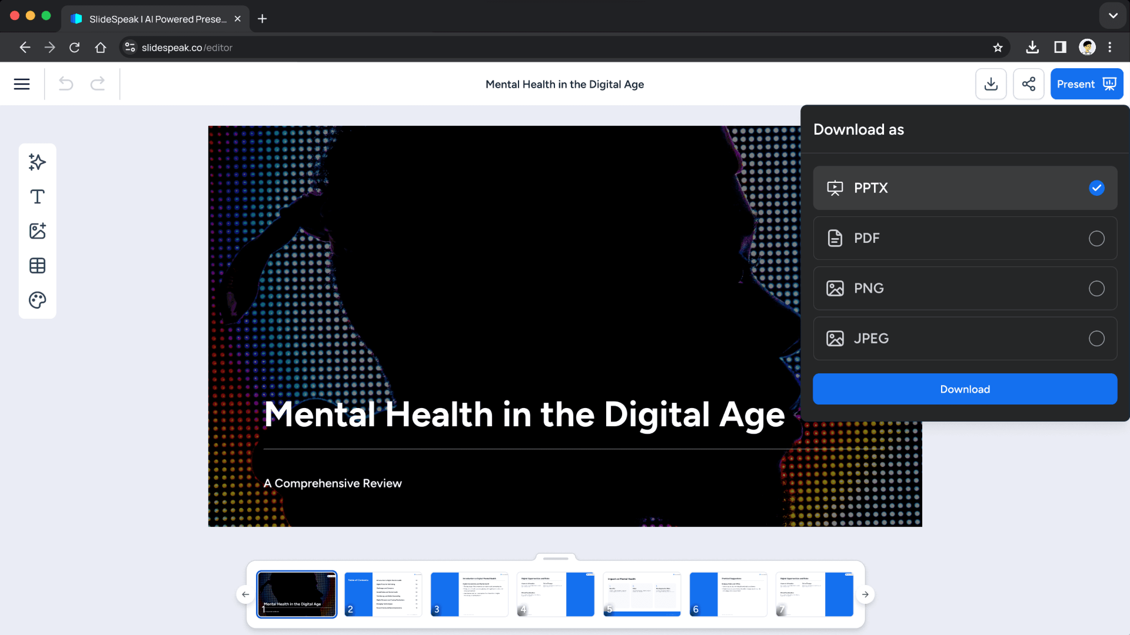 Edit the presentation