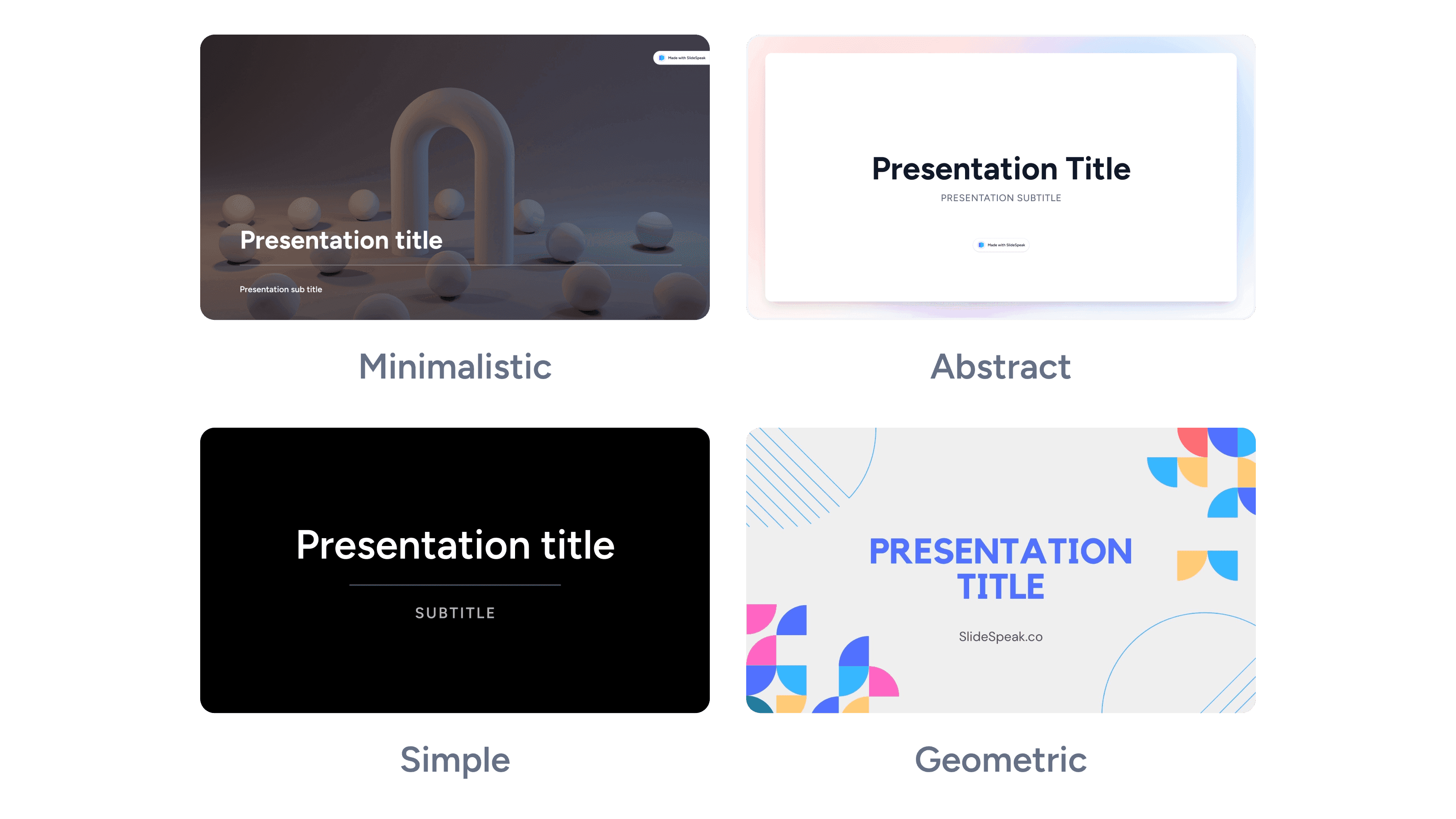 Pick a presentation template