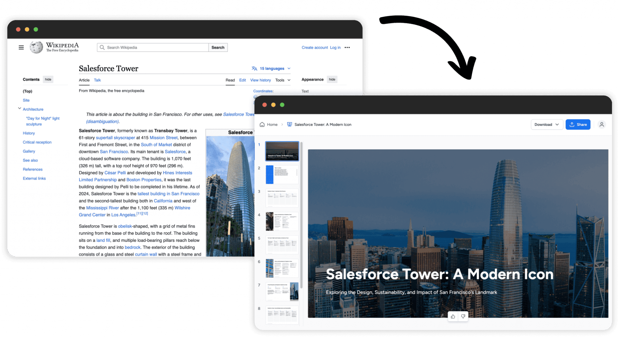 Create Presentation from Website with AI