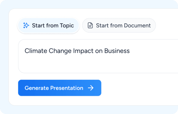 Enter topic or document interface