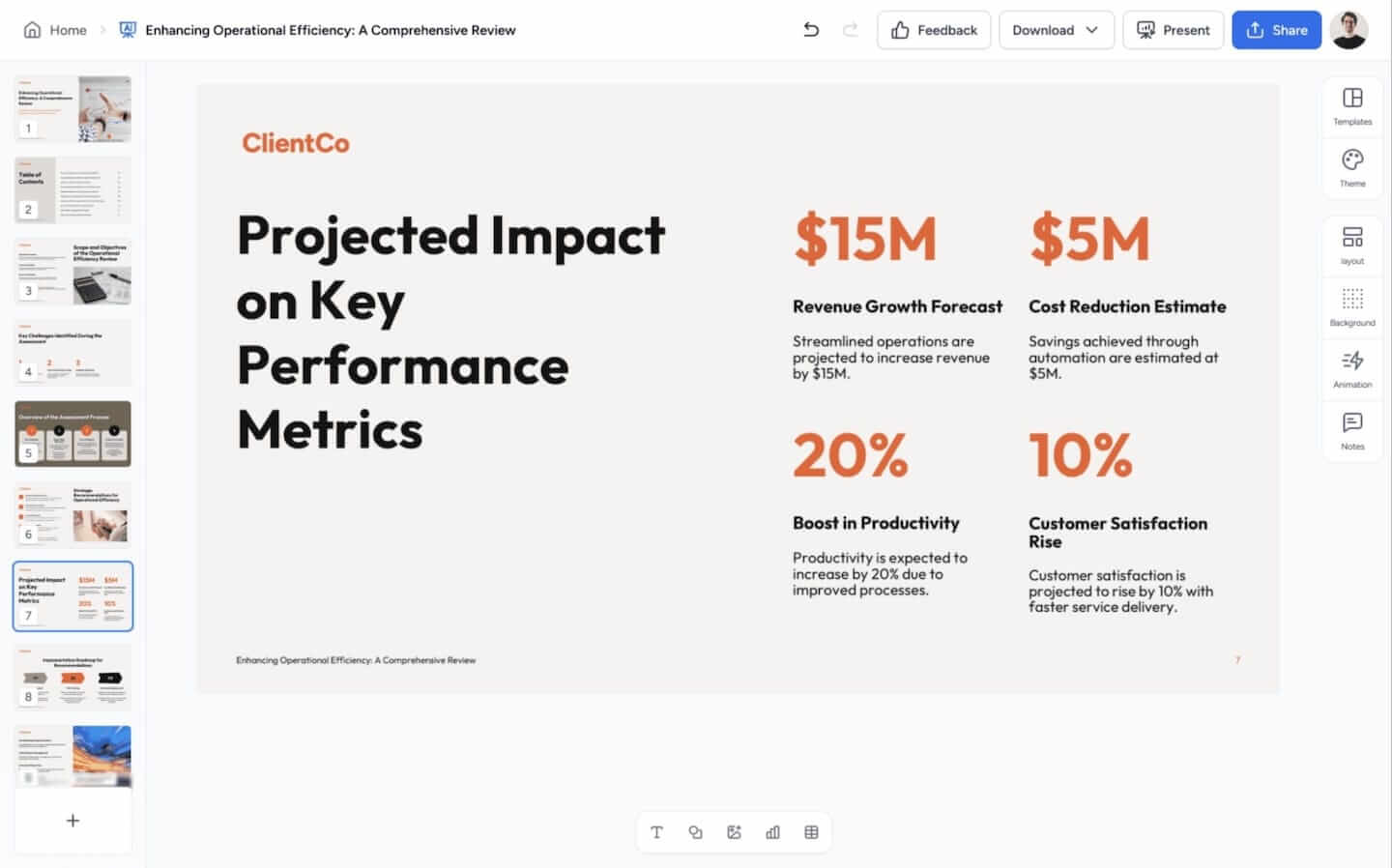 presentation interface