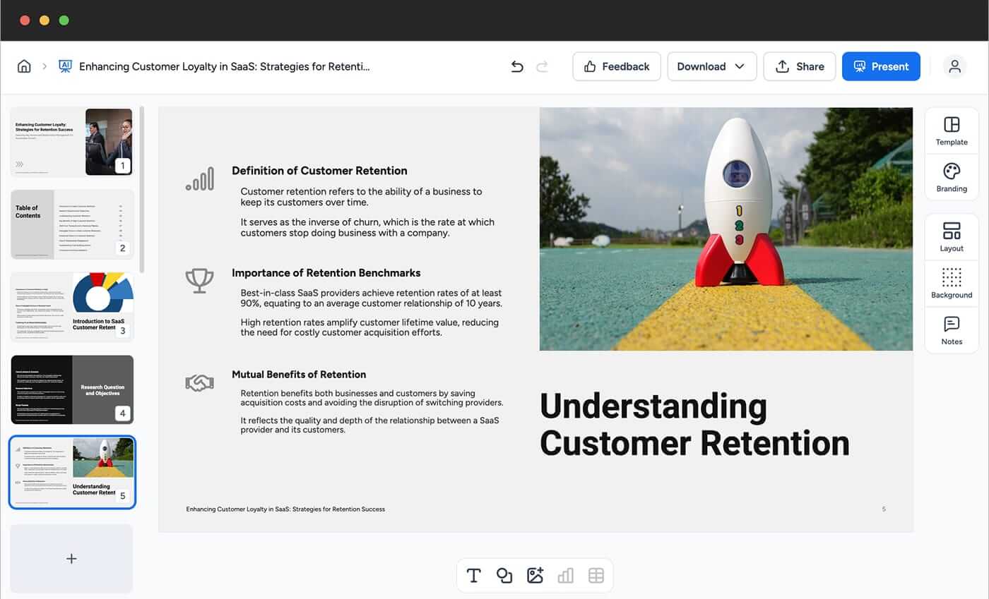 powerpoint generation interface