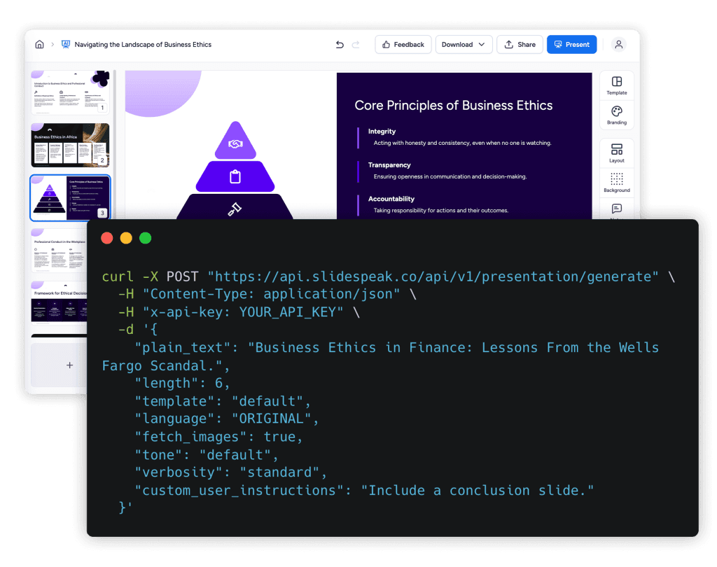SlideSpeak API Hero