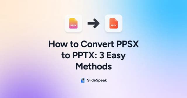 Comment convertir PPSX en PPTX