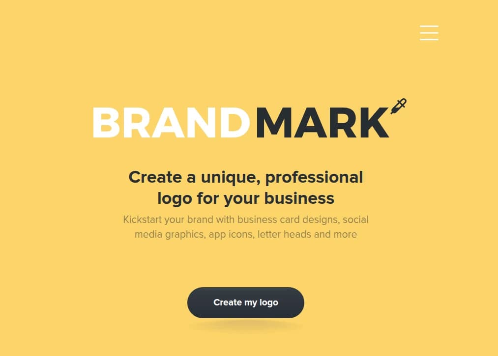 Brandmark.io Homepage Interface