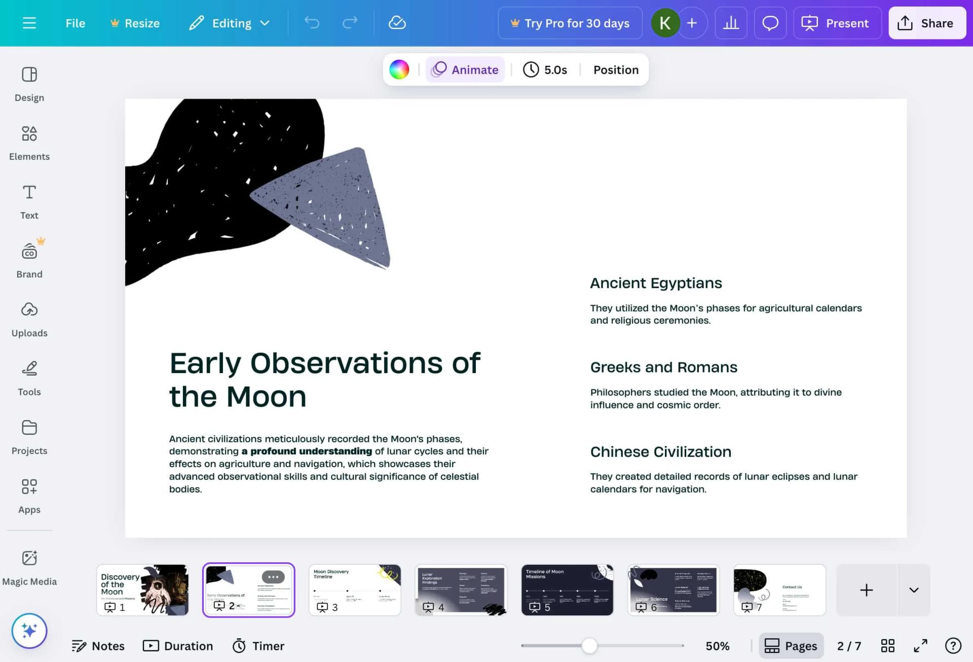 Detailed content slide generated by Canva AI showing comprehensive information