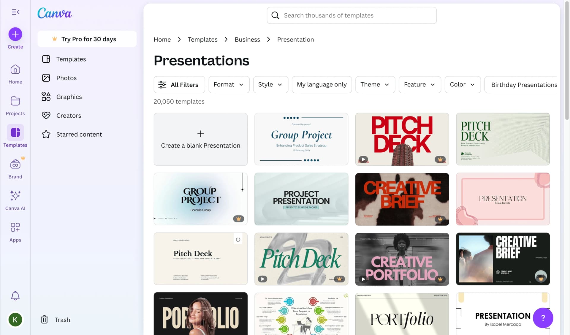 Canva templates