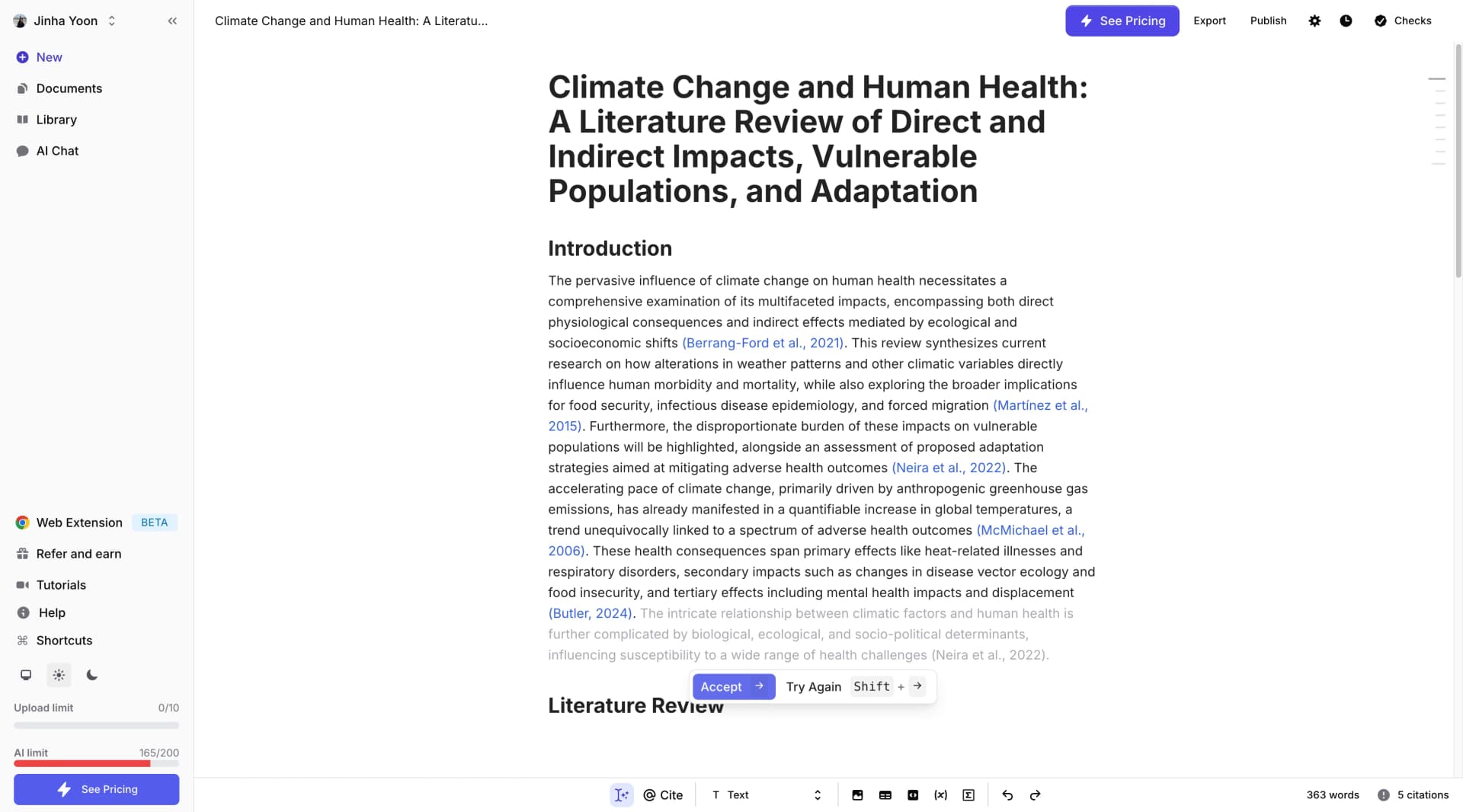Jenni.ai final literature review with citations
