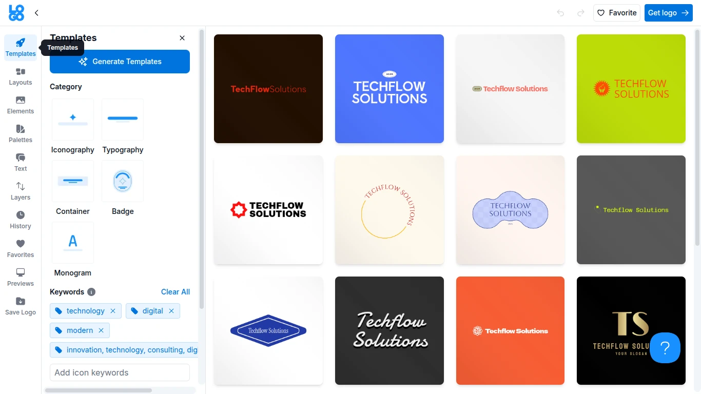 Logo.com Templates Panel
