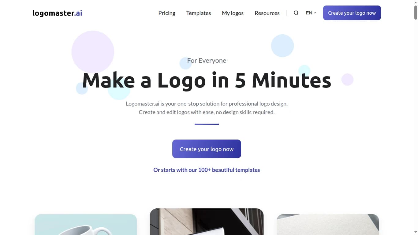 Logomaster.ai Homepage Interface