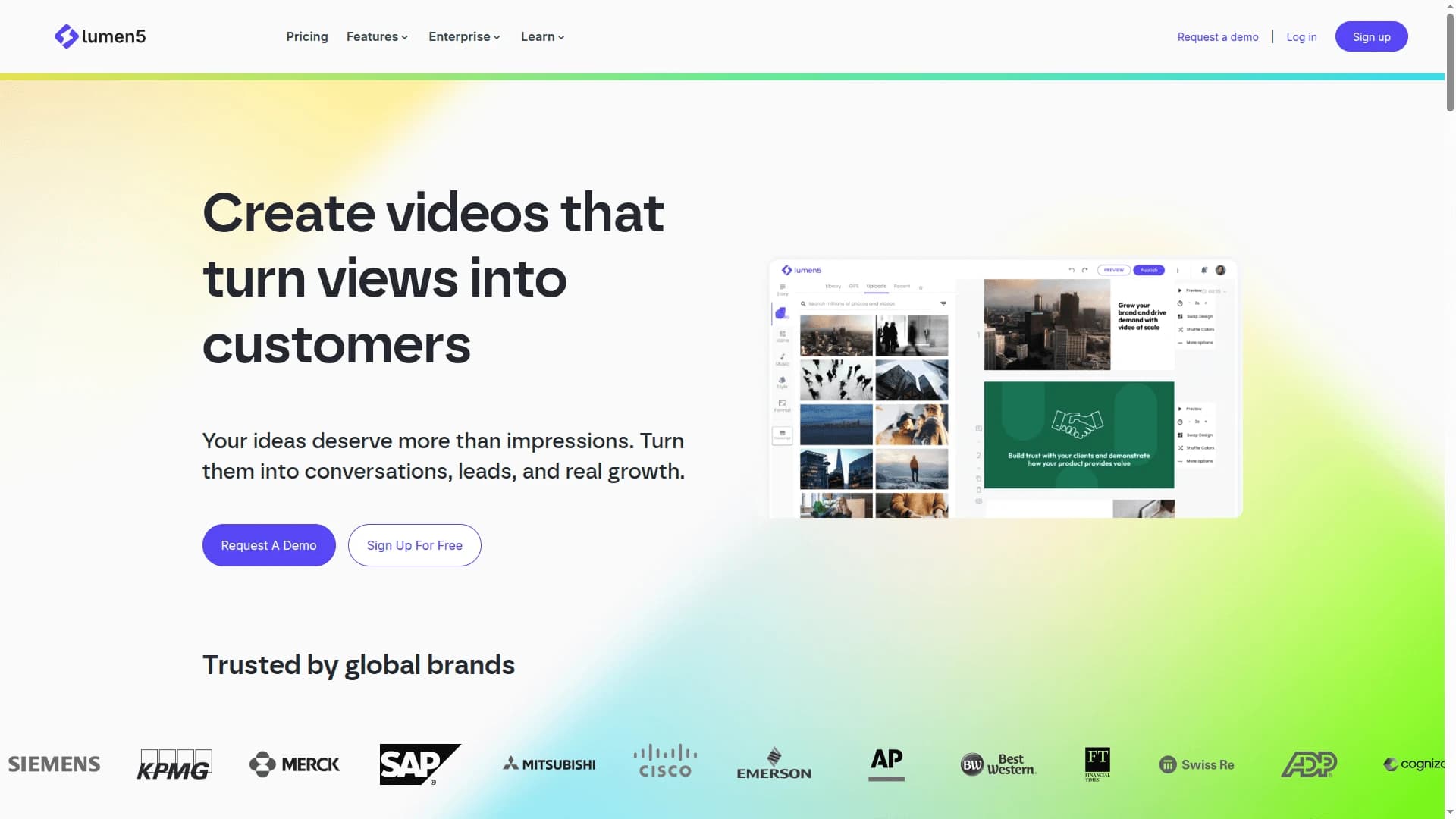 Lumen5 Homepage