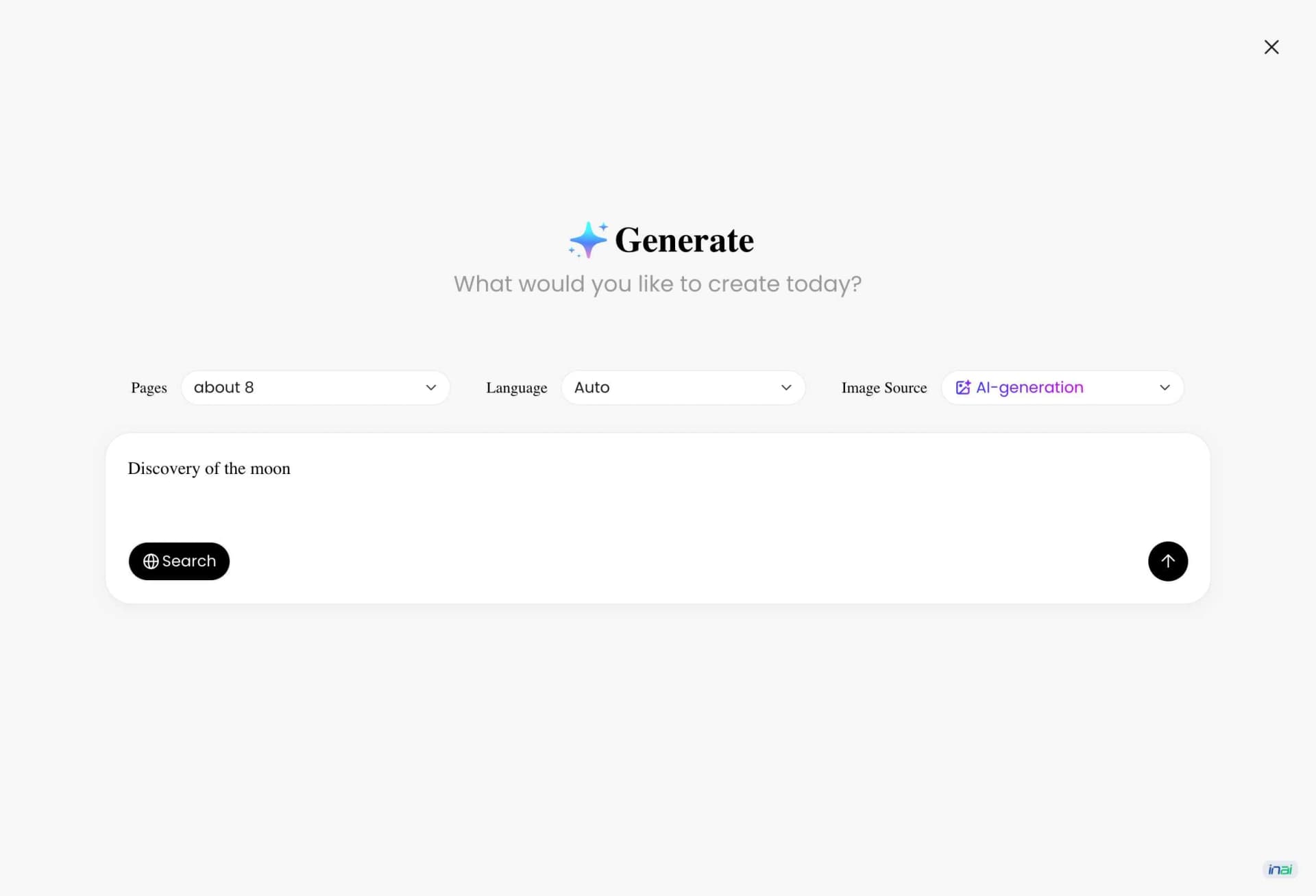 PopAi create presentation options