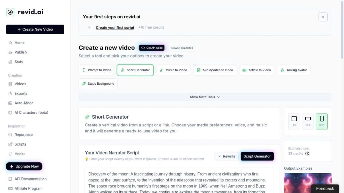 Revid.ai Generation Progress