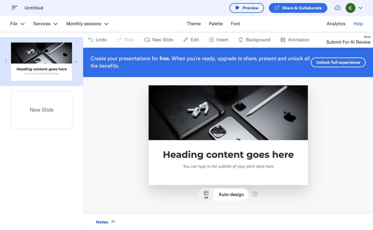 SlideBean Editor Interface