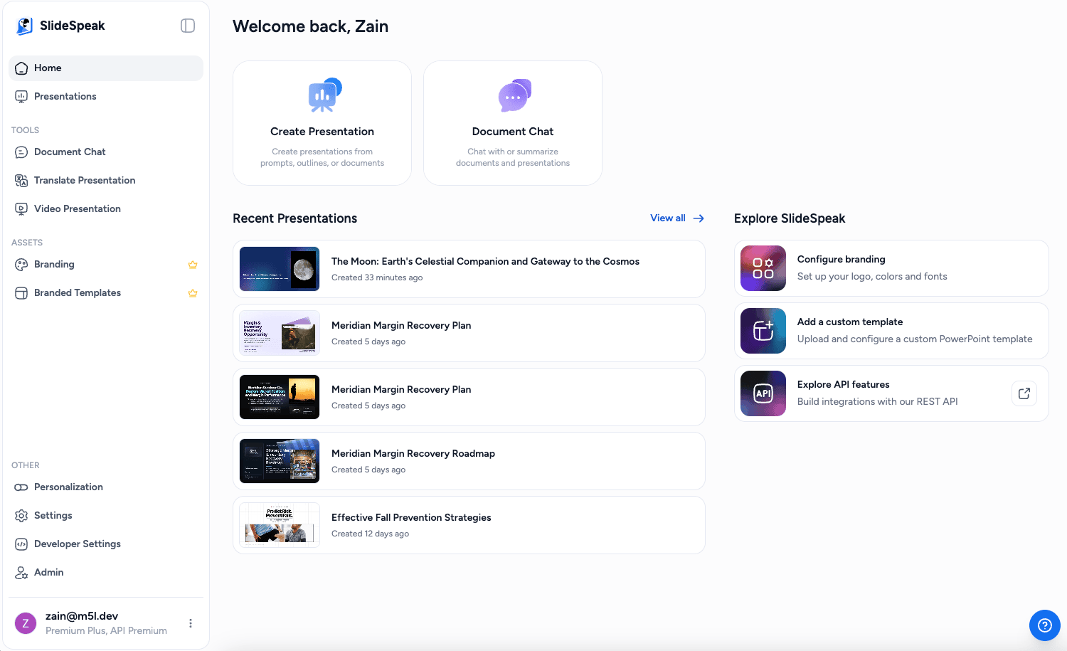 SlideSpeak Main Interface