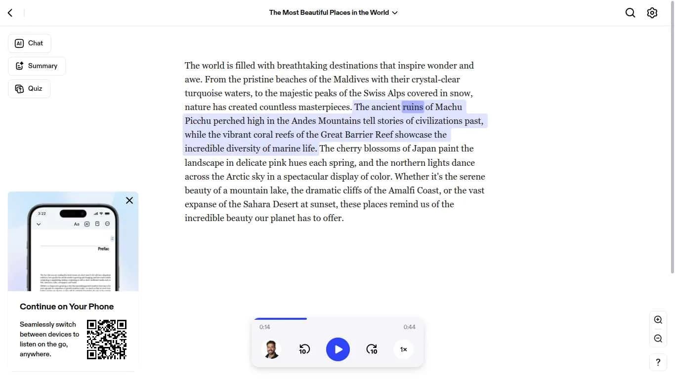 Speechify Text-to-Speech Interface