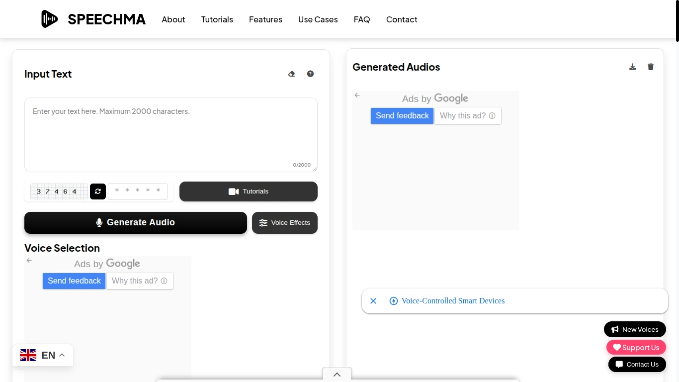 Speechma Main Dashboard