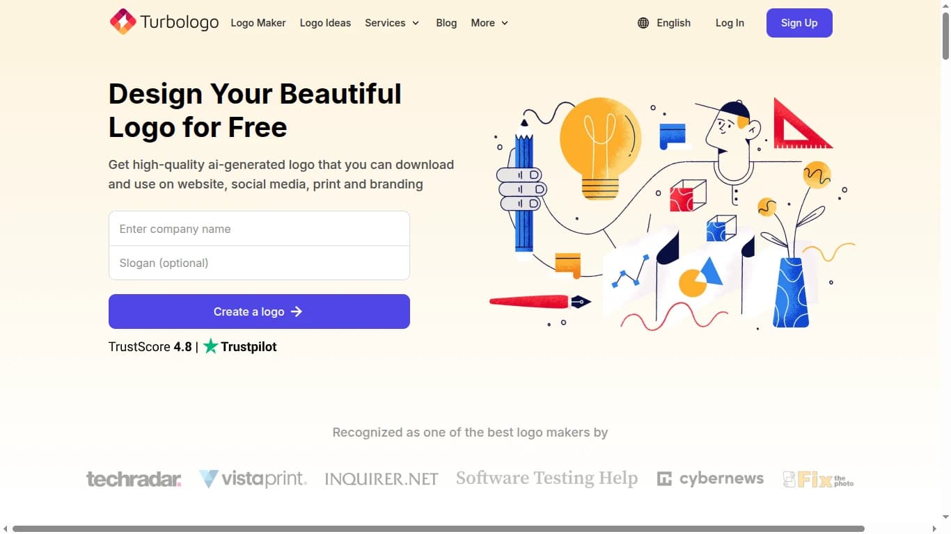 Turbologo Homepage Interface