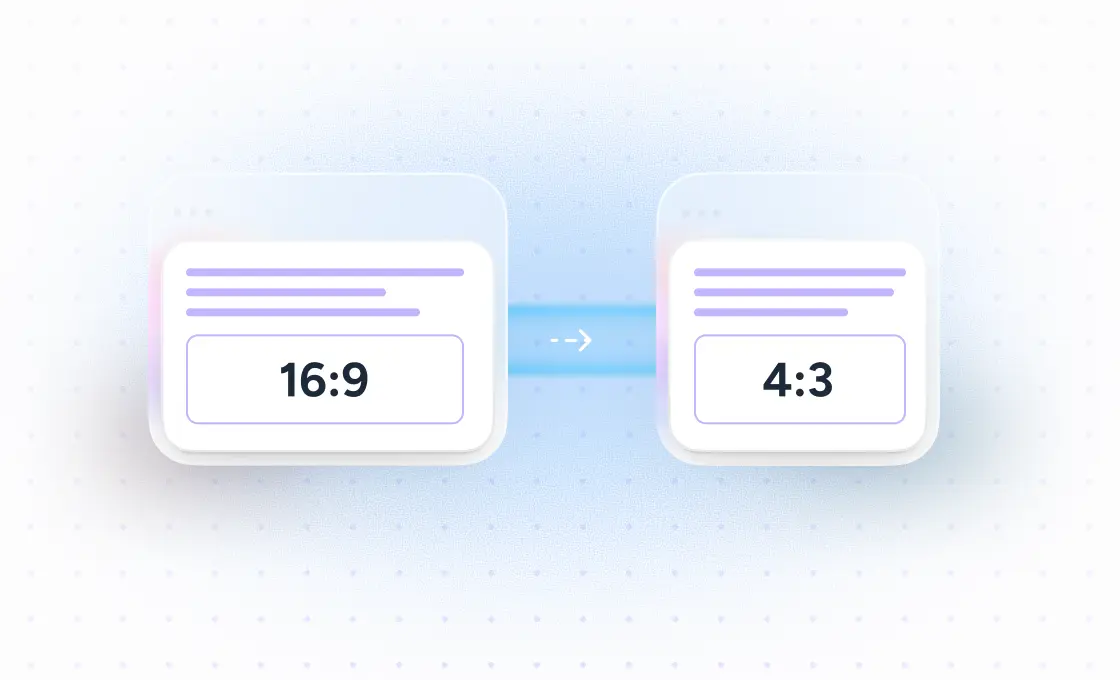 Aspect ratio conversion from 16:9 to 4:3