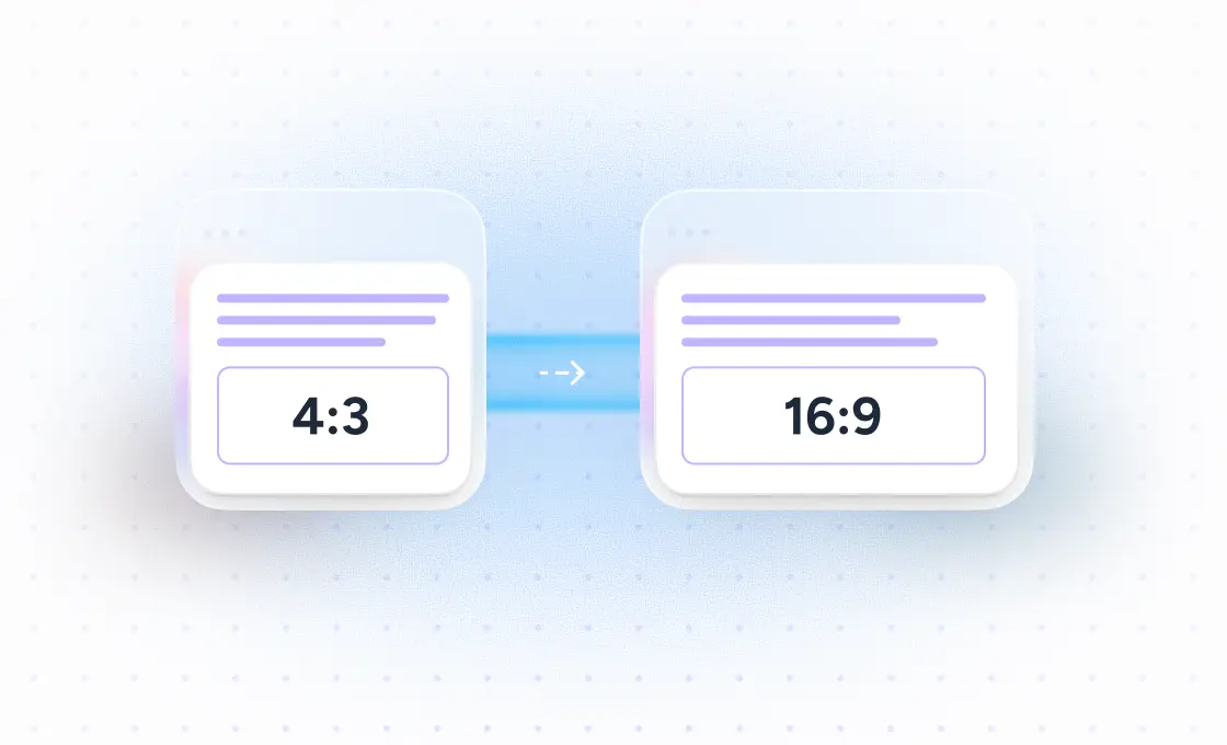 Aspect ratio conversion from 4:3 to 16:9